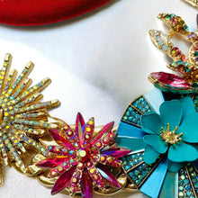 Load image into Gallery viewer, HAZEL - Pink and Turquoise Flower Statement Necklace
