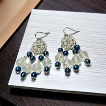 Load image into Gallery viewer, NAIMA- Gray Multi colored Beaded Chandelier Earrings
