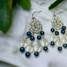 Load image into Gallery viewer, NAIMA- Gray Multi colored Beaded Chandelier Earrings
