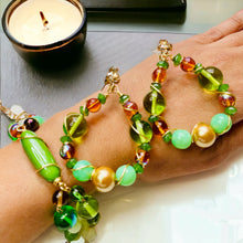 Load image into Gallery viewer, Green Bracelet and Earring Set, Bracelet Set, Earring Set, Wire wrapped Jewelry
