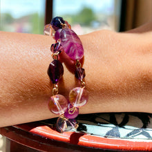 Load image into Gallery viewer, POLLY ANNA- Purple Multi-color Braided Beaded Bracelet and Earrings
