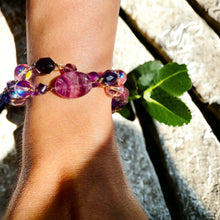 Load image into Gallery viewer, POLLY- Purple Multi-color Braided Beaded Bracelet
