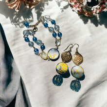 Load image into Gallery viewer, CANDIE- Blue Multi strand Beaded Bracelet and Drop Earrings

