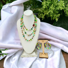 Load image into Gallery viewer, DEE JAE- Green Multi color Necklace and Drop Earrings
