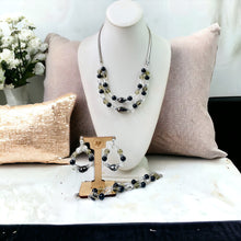Load image into Gallery viewer, Black Beaded Necklace, Multi-strand Beaded Necklace
