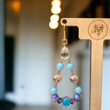 Load image into Gallery viewer, ALMA- Purple and Blue Multi-color Beaded Earrings
