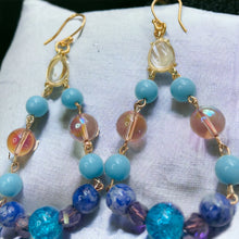 Load image into Gallery viewer, ALMA- Purple and Blue Multi-color Beaded Earrings
