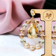 Load image into Gallery viewer, JENEVIEVE- Light Pink and Peach Beaded Tear Drop Earrings
