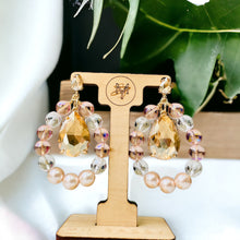 Load image into Gallery viewer, JENEVIEVE- Light Pink and Peach Beaded Tear Drop Earrings
