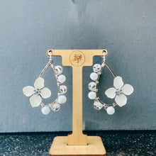 Load image into Gallery viewer, White Earrings, Flower Earrings, Summer Earrings
