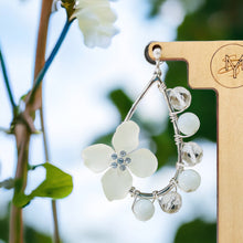 Load image into Gallery viewer, SHOSHANNA- White Flower Beaded Tear Drop Earrings
