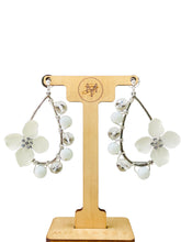 Load image into Gallery viewer, SHOSHANNA- White Flower Beaded Tear Drop Earrings
