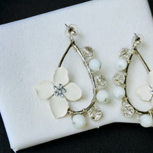 Load image into Gallery viewer, SHOSHANNA- White Flower Beaded Tear Drop Earrings
