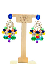 Load image into Gallery viewer, BETTANY- Rainbow Colored Beaded Chandelier Earrings
