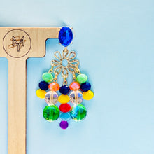 Load image into Gallery viewer, BETTANY- Rainbow Colored Beaded Chandelier Earrings
