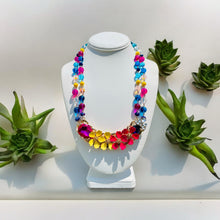 Load image into Gallery viewer, CICELY - Pink and Yellow Multi color Statement Necklace
