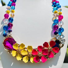 Load image into Gallery viewer, CICELY - Pink and Yellow Multi color Statement Necklace
