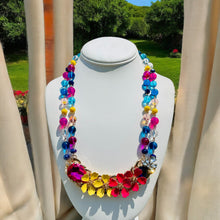 Load image into Gallery viewer, CICELY - Pink and Yellow Multi color Statement Necklace
