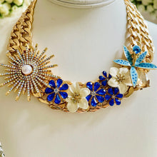 Load image into Gallery viewer, BELLADONNA - Blue Flower Statement Necklace
