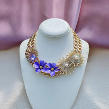 Load image into Gallery viewer, Purple Necklace, Flower Necklace, Statement Necklace, Gift for Her, Summer Jewelry
