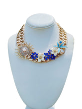 Load image into Gallery viewer, BELLADONNA - Blue Flower Statement Necklace
