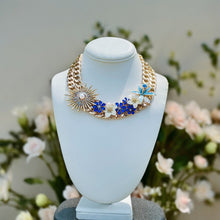 Load image into Gallery viewer, BELLADONNA - Blue Flower Statement Necklace
