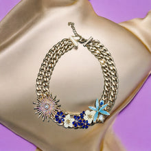 Load image into Gallery viewer, BELLADONNA - Blue Flower Statement Necklace
