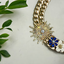 Load image into Gallery viewer, BELLADONNA - Blue Flower Statement Necklace
