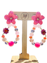 Load image into Gallery viewer, FLORISE- Pink and Orange Multi color Flower Beaded Earrings
