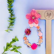 Load image into Gallery viewer, FLORISE- Pink and Orange Multi color Flower Beaded Earrings
