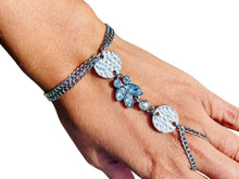 Load image into Gallery viewer, MELIA- Silver and Crystal Finger/ Ring Bracelet
