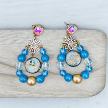 Load image into Gallery viewer, BRYNN- Blue Multi colored Tear Drop Earrings
