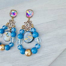 Load image into Gallery viewer, BRYNN- Blue Multi colored Tear Drop Earrings
