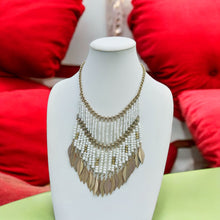 Load image into Gallery viewer, White Fringe Necklace, White Necklace
