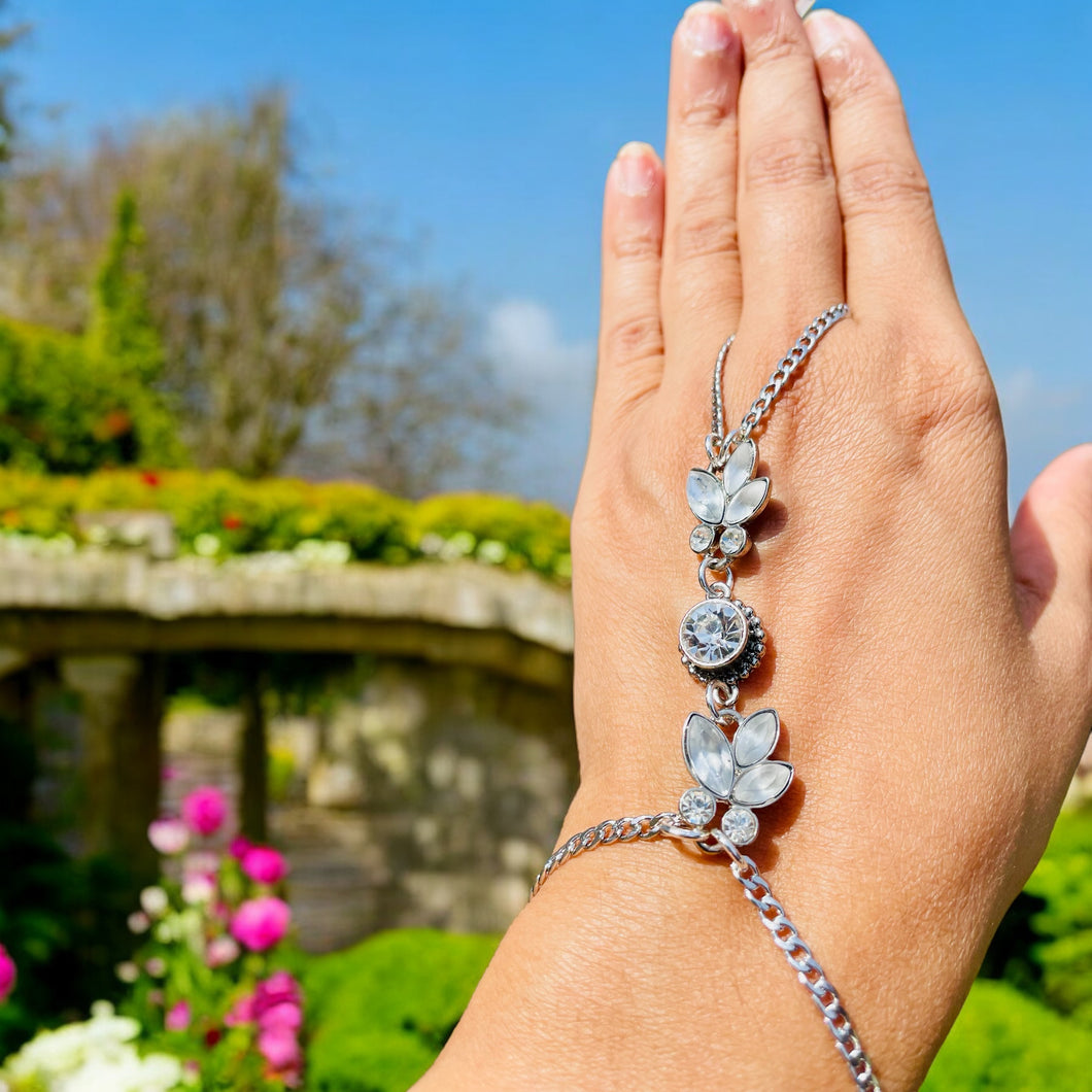 Finger Bracelet, Ring Bracelet, Flower Bracelet