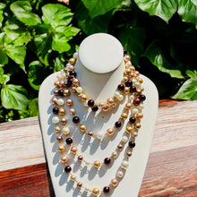 Load image into Gallery viewer, GABBIE- Gold and Brown Multi strand Beaded Necklace
