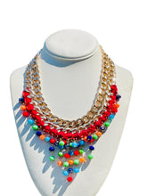 Load image into Gallery viewer, ORLA- Red and Gold Multi colored Beaded Crochet Necklace
