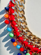 Load image into Gallery viewer, ORLA- Red and Gold Multi colored Beaded Crochet Necklace
