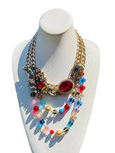 Load image into Gallery viewer, TESSA-  Red and Gold Multi Strand Statement Necklace
