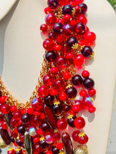 Load image into Gallery viewer, UNIQUE- Red Beaded Statement Necklace
