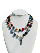 Load image into Gallery viewer, PIXIE- Gray and Brown Multi color Drop Beaded Short Necklace
