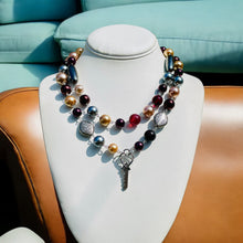 Load image into Gallery viewer, Gray, Gold and Silver Beaded Necklace
