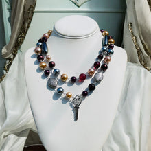 Load image into Gallery viewer, PIXIE- Gray and Brown Multi color Drop Beaded Short Necklace
