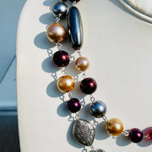 Load image into Gallery viewer, PIXIE- Gray and Brown Multi color Drop Beaded Short Necklace
