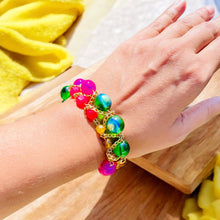 Load image into Gallery viewer, KEHLANI- Pink and Green Multicolored Beaded Braided Bracelet
