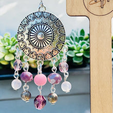 Load image into Gallery viewer, RAYLA- Pink and Purple Multi colored Beaded Chandelier Earrings
