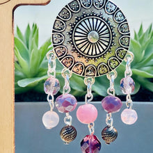 Load image into Gallery viewer, RAYLA- Pink and Purple Multi colored Beaded Chandelier Earrings
