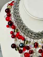 Load image into Gallery viewer, CHANDINIE- Red and Silver Multi colored Beaded Choker Necklace
