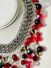 Load image into Gallery viewer, CHANDINIE- Red and Silver Multi colored Beaded Choker Necklace
