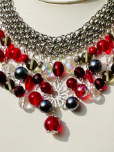 Load image into Gallery viewer, CHANDINIE- Red and Silver Multi colored Beaded Choker Necklace
